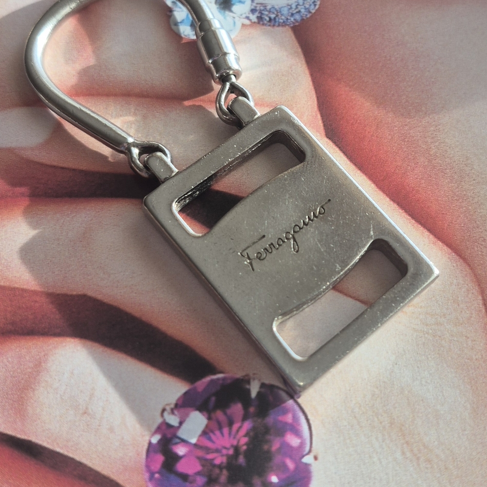 Ferragamo Silver Keychain